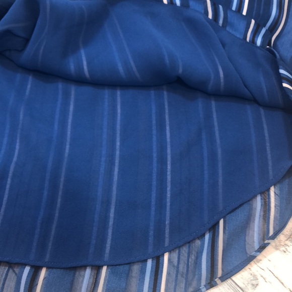 White House Black Market Striped Long Sleeve Surplice Blouse Medium - Picture 8 of 11